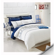Белые постельные принадлежности для гостиниц с логотипом хлопчатобумажной ткани 100% хлопка